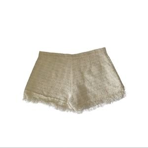 Alexis Cream Damon Tweed Fringe Shorts. Size M